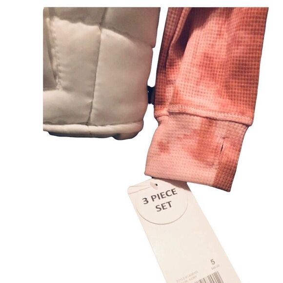 KIDS Size S “Layer 8 Girls” 3 Piece Quilted Jacket Pink Shirt Grey Sweat… - Picture 5 of 5